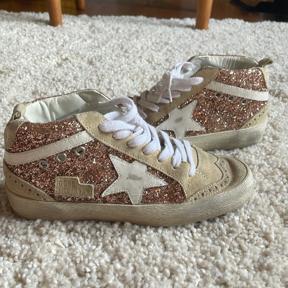 Golden Goose Rose Gold Mid Star